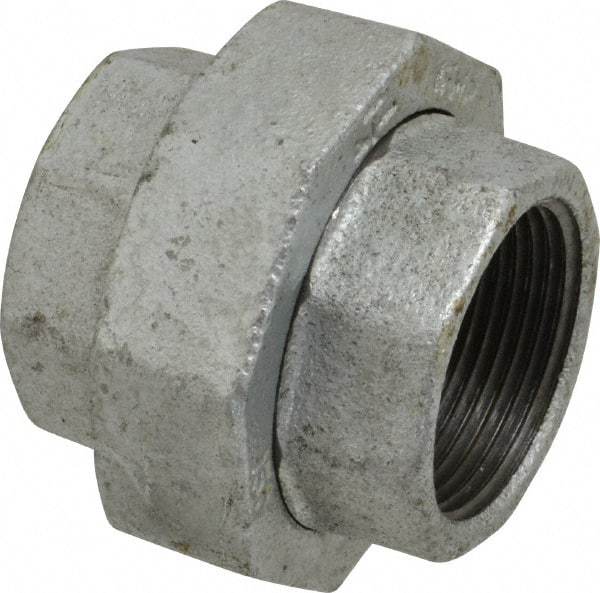 B&K Mueller - Class 150, 1-1/4" Galvanized Pipe Union - Threaded, Malleable Iron - Benchmark Tooling