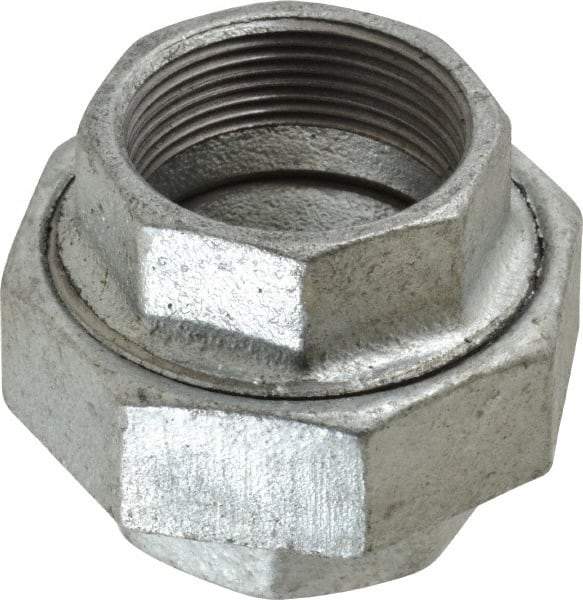 Value Collection - Class 150, 1-1/2" Galvanized Pipe Union - Threaded, Malleable Iron - Benchmark Tooling