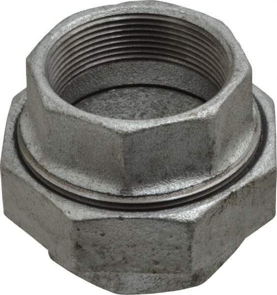 Value Collection - Class 150, 2" Galvanized Pipe Union - Threaded, Malleable Iron - Benchmark Tooling