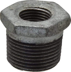 B&K Mueller - Class 150, 3/4 x 3/8" Galvanized Pipe Hex Bushing - Threaded, Malleable Iron - Benchmark Tooling
