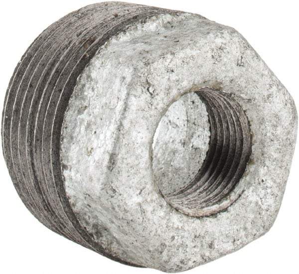 B&K Mueller - Class 150, 1 x 3/8" Galvanized Pipe Hex Bushing - Threaded, Malleable Iron - Benchmark Tooling
