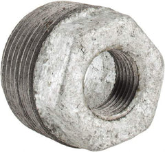 B&K Mueller - Class 150, 1 x 3/8" Galvanized Pipe Hex Bushing - Threaded, Malleable Iron - Benchmark Tooling