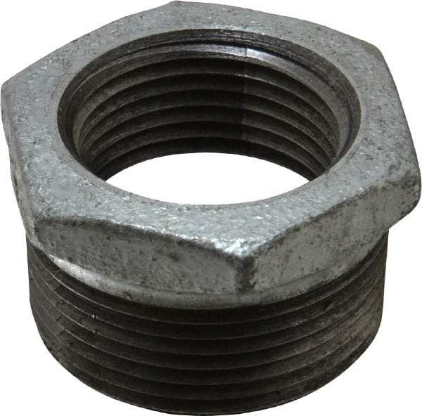 Value Collection - Class 150, 1-1/4 x 1" Galvanized Pipe Hex Bushing - Threaded, Malleable Iron - Benchmark Tooling