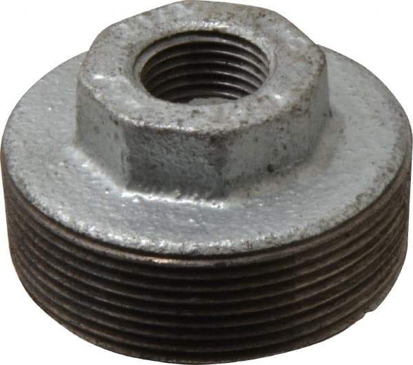 B&K Mueller - Class 150, 2 x 1/2" Galvanized Pipe Hex Bushing - Threaded, Malleable Iron - Benchmark Tooling