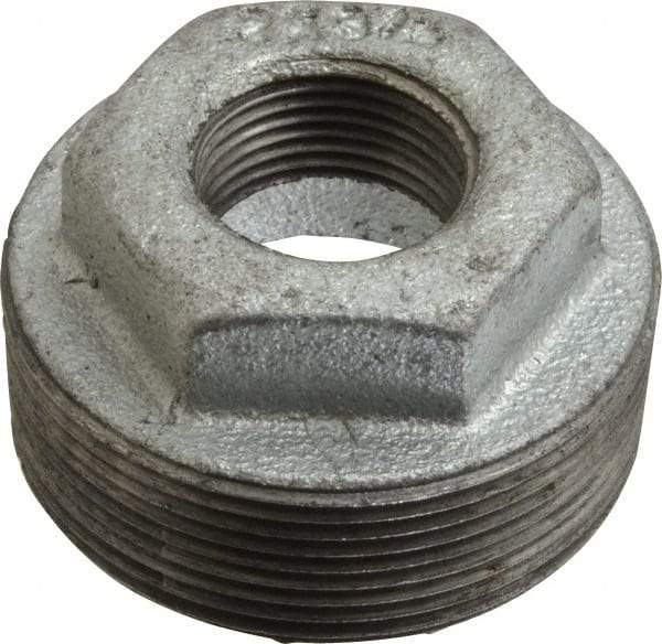 B&K Mueller - Class 150, 2 x 3/4" Galvanized Pipe Hex Bushing - Threaded, Malleable Iron - Benchmark Tooling