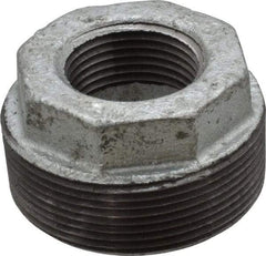 B&K Mueller - Class 150, 2 x 1" Galvanized Pipe Hex Bushing - Threaded, Malleable Iron - Benchmark Tooling