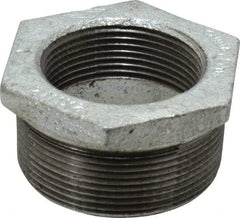 B&K Mueller - Class 150, 2 x 1-1/2" Galvanized Pipe Hex Bushing - Threaded, Malleable Iron - Benchmark Tooling