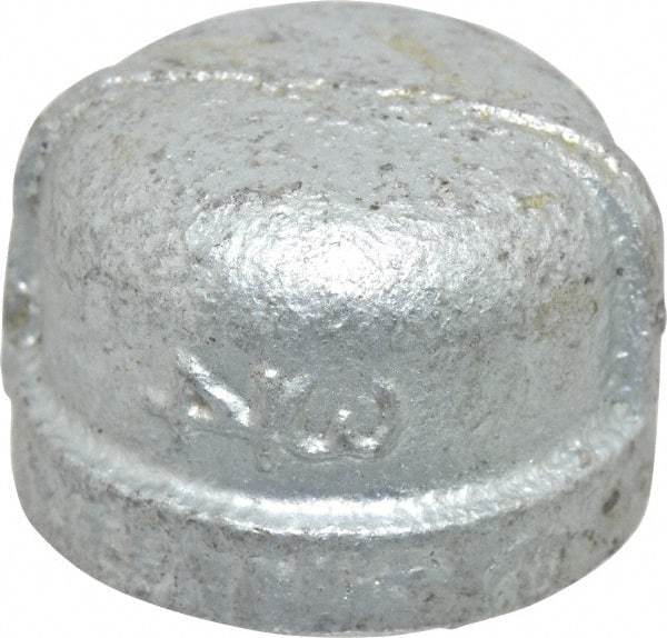 B&K Mueller - Class 150, 3/4" Galvanized Pipe End Cap - Threaded, Malleable Iron - Benchmark Tooling