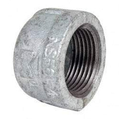 B&K Mueller - Class 150, 1" Galvanized Pipe End Cap - Threaded, Malleable Iron - Benchmark Tooling