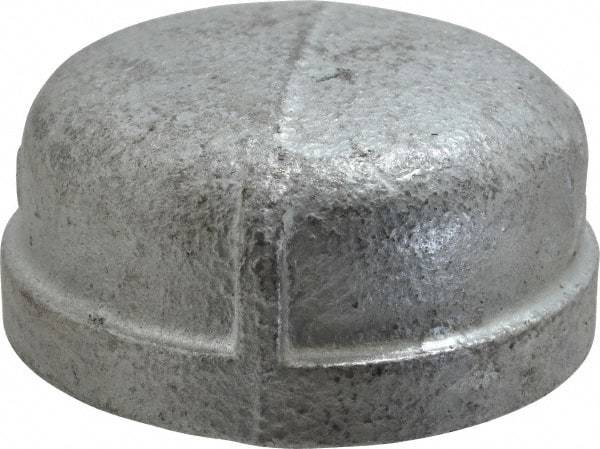 B&K Mueller - Class 150, 2" Galvanized Pipe End Cap - Threaded, Malleable Iron - Benchmark Tooling
