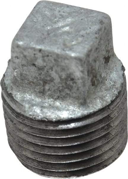 B&K Mueller - Class 150, 1/2" Galvanized Pipe Square Plug - Threaded, Malleable Iron - Benchmark Tooling