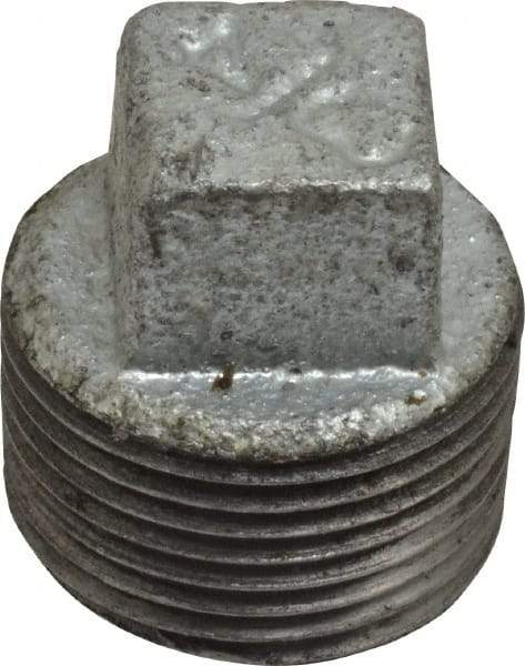 B&K Mueller - Class 150, 3/4" Galvanized Pipe Square Plug - Threaded, Malleable Iron - Benchmark Tooling