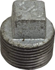 B&K Mueller - Class 150, 3/4" Galvanized Pipe Square Plug - Threaded, Malleable Iron - Benchmark Tooling