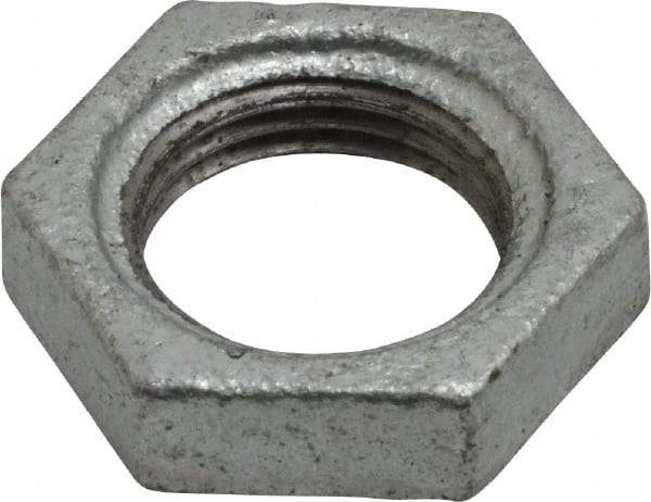 B&K Mueller - Class 150, 1/2" Galvanized Pipe Hex Locknut - Threaded, Malleable Iron - Benchmark Tooling