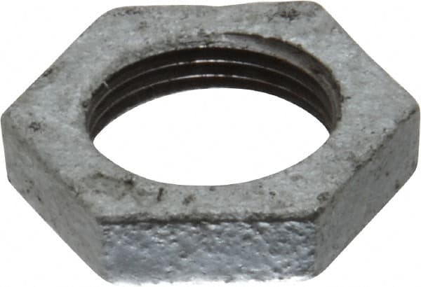 B&K Mueller - Class 150, 3/4" Galvanized Pipe Hex Locknut - Threaded, Malleable Iron - Benchmark Tooling