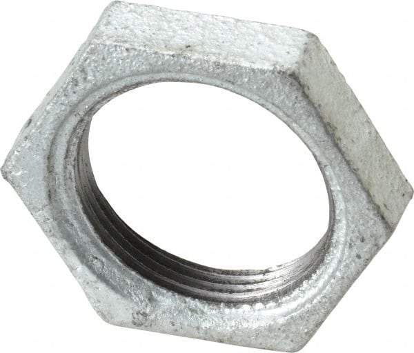 B&K Mueller - Class 150, 1-1/4" Galvanized Pipe Hex Locknut - Threaded, Malleable Iron - Benchmark Tooling