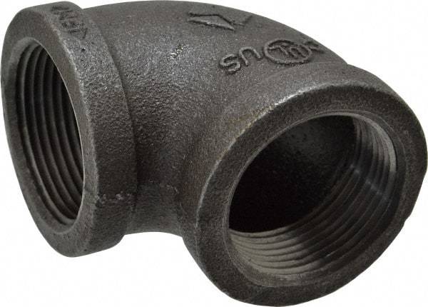 Value Collection - Size 1-1/4", Class 150, Malleable Iron Black Pipe 90° Elbow - 150 psi, Threaded End Connection - Benchmark Tooling