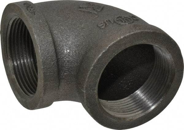 Value Collection - Size 1-1/2", Class 150, Malleable Iron Black Pipe 90° Elbow - 150 psi, Threaded End Connection - Benchmark Tooling