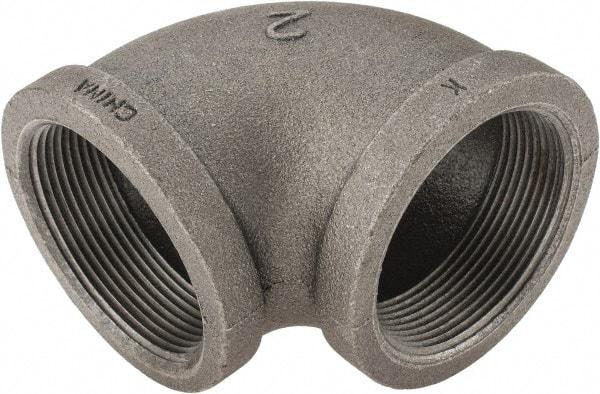 Value Collection - Size 2", Class 150, Malleable Iron Black Pipe 90° Elbow - 150 psi, Threaded End Connection - Benchmark Tooling