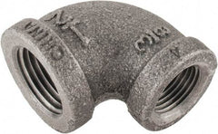 B&K Mueller - Size 1/2 x 3/8", Class 150, Malleable Iron Black Pipe 90° Reducing Elbow - 150 psi, Threaded End Connection - Benchmark Tooling