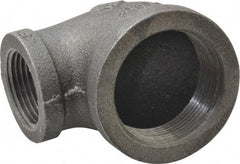 B&K Mueller - Size 1-1/2 x 1", Class 150, Malleable Iron Black Pipe 90° Reducing Elbow - 150 psi, Threaded End Connection - Benchmark Tooling
