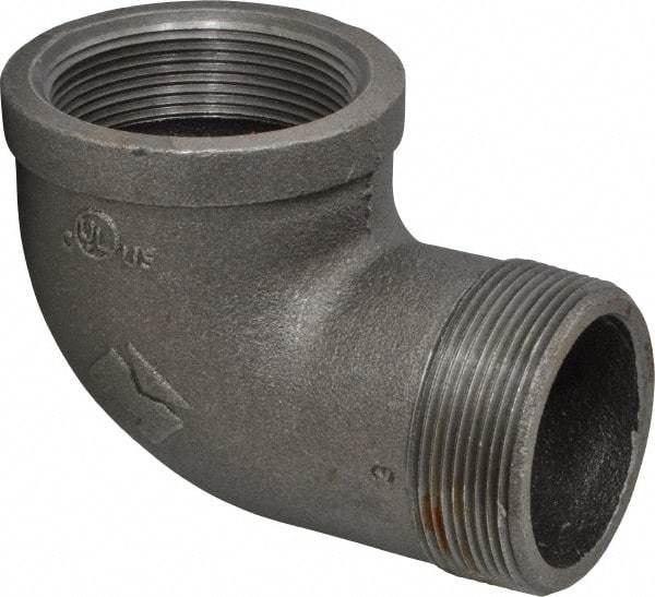 Value Collection - Size 2", Class 150, Malleable Iron Black Pipe 90° Street Elbow - 150 psi, Threaded End Connection - Benchmark Tooling