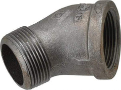 B&K Mueller - Size 1-1/4", Class 150, Malleable Iron Black Pipe 45° Street Elbow - 150 psi, Threaded End Connection - Benchmark Tooling