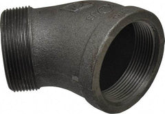 B&K Mueller - Size 2", Class 150, Malleable Iron Black Pipe 45° Street Elbow - 150 psi, Threaded End Connection - Benchmark Tooling