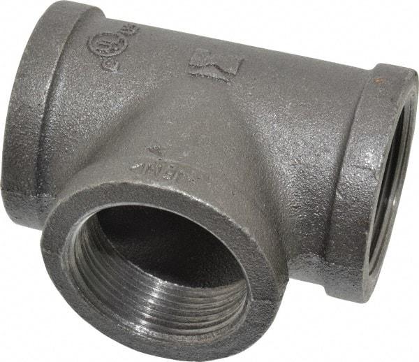 Value Collection - Size 1-1/2", Class 150, Malleable Iron Black Pipe Tee - 150 psi, Threaded End Connection - Benchmark Tooling