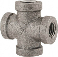 B&K Mueller - Size 1/4", Class 150, Malleable Iron Black Pipe Cross - 150 psi, Threaded End Connection - Benchmark Tooling