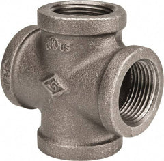 B&K Mueller - Size 1", Class 150, Malleable Iron Black Pipe Cross - 150 psi, Threaded End Connection - Benchmark Tooling
