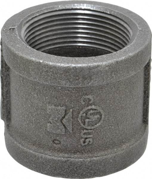 B&K Mueller - Size 1-1/2", Class 150, Malleable Iron Black Pipe Coupling - 150 psi, Threaded End Connection - Benchmark Tooling