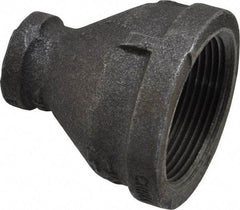 B&K Mueller - Size 1-1/2 x 1/2", Class 150, Malleable Iron Black Pipe Reducing Coupling - 150 psi, Threaded End Connection - Benchmark Tooling