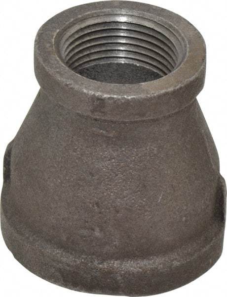 B&K Mueller - Size 1-1/2 x 1", Class 150, Malleable Iron Black Pipe Reducing Coupling - 150 psi, Threaded End Connection - Benchmark Tooling