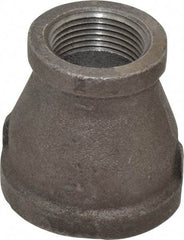 B&K Mueller - Size 1-1/2 x 1", Class 150, Malleable Iron Black Pipe Reducing Coupling - 150 psi, Threaded End Connection - Benchmark Tooling