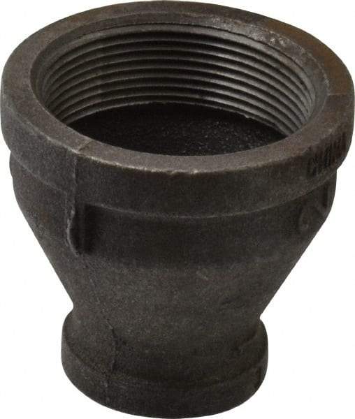 B&K Mueller - Size 2 x 1", Class 150, Malleable Iron Black Pipe Reducing Coupling - 150 psi, Threaded End Connection - Benchmark Tooling