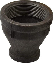 B&K Mueller - Size 2 x 1", Class 150, Malleable Iron Black Pipe Reducing Coupling - 150 psi, Threaded End Connection - Benchmark Tooling