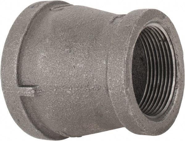 B&K Mueller - Size 2 x 1-1/2", Class 150, Malleable Iron Black Pipe Reducing Coupling - 150 psi, Threaded End Connection - Benchmark Tooling