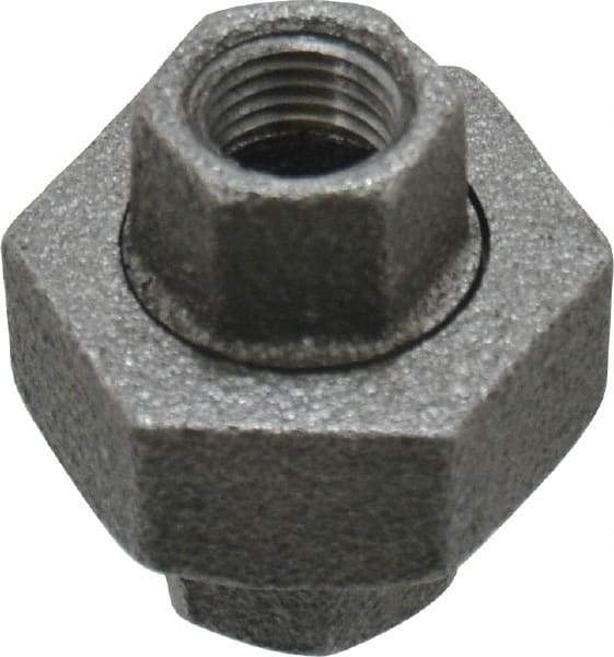 Value Collection - Size 1/4", Class 150, Malleable Iron Black Pipe Union - 150 psi, Threaded End Connection - Benchmark Tooling
