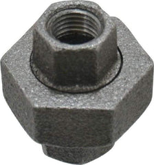 Value Collection - Size 1/4", Class 150, Malleable Iron Black Pipe Union - 150 psi, Threaded End Connection - Benchmark Tooling