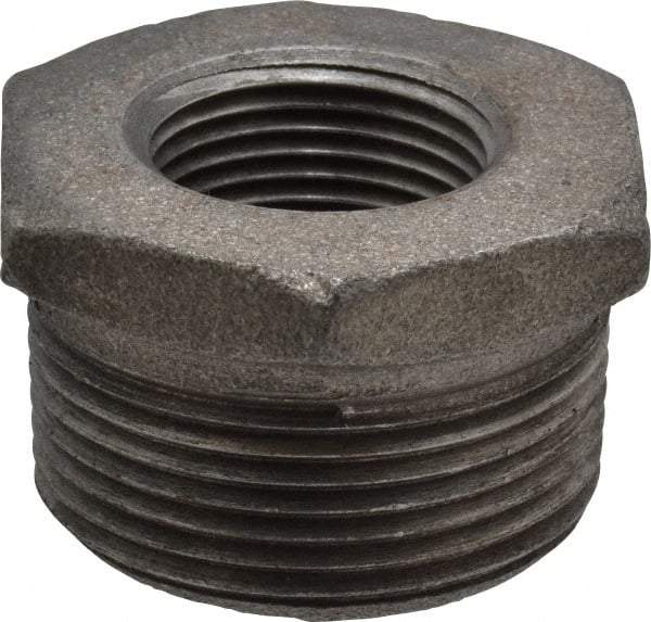 B&K Mueller - Size 1-1/4 x 3/4", Class 150, Malleable Iron Black Pipe Hex Bushing - 150 psi, Threaded End Connection - Benchmark Tooling