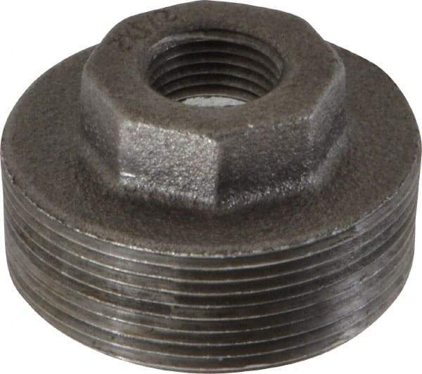 B&K Mueller - Size 2 x 1/2", Class 150, Malleable Iron Black Pipe Hex Bushing - 150 psi, Threaded End Connection - Benchmark Tooling