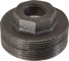 B&K Mueller - Size 2 x 1/2", Class 150, Malleable Iron Black Pipe Hex Bushing - 150 psi, Threaded End Connection - Benchmark Tooling
