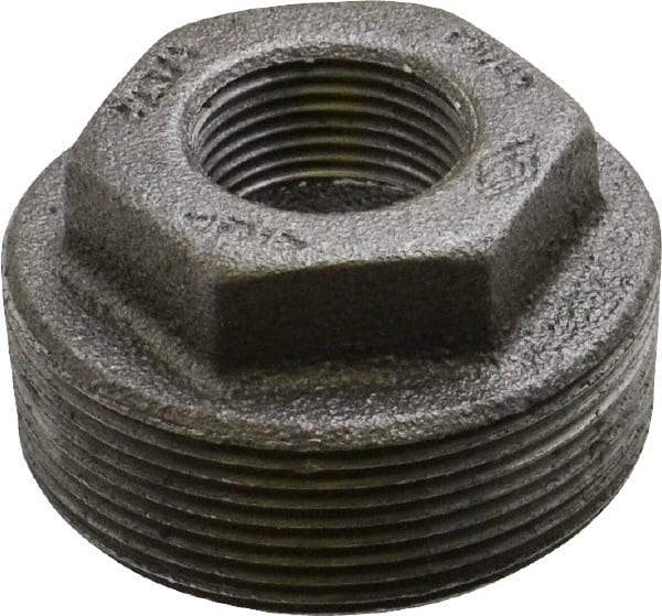 B&K Mueller - Size 2 x 3/4", Class 150, Malleable Iron Black Pipe Hex Bushing - 150 psi, Threaded End Connection - Benchmark Tooling