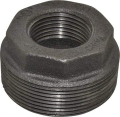 B&K Mueller - Size 2 x 1", Class 150, Malleable Iron Black Pipe Hex Bushing - 150 psi, Threaded End Connection - Benchmark Tooling