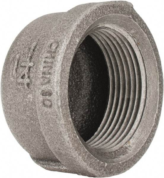 B&K Mueller - Size 1-1/4", Class 150, Malleable Iron Black Pipe End Cap - 150 psi, Threaded End Connection - Benchmark Tooling
