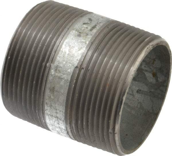 B&K Mueller - Schedule 40, 2-1/2 x 3" Galvanized Pipe Nipple - Threaded Steel - Benchmark Tooling