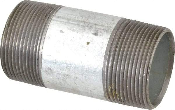 B&K Mueller - Schedule 40, 1-1/2 x 3-1/2" Galvanized Pipe Nipple - Threaded Steel - Benchmark Tooling