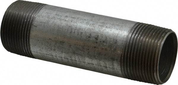 B&K Mueller - Schedule 40, 1-1/4 x 5" Galvanized Pipe Nipple - Threaded Steel - Benchmark Tooling