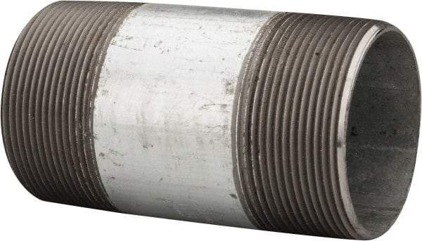 B&K Mueller - Schedule 40, 3 x 6" Galvanized Pipe Nipple - Threaded Steel - Benchmark Tooling